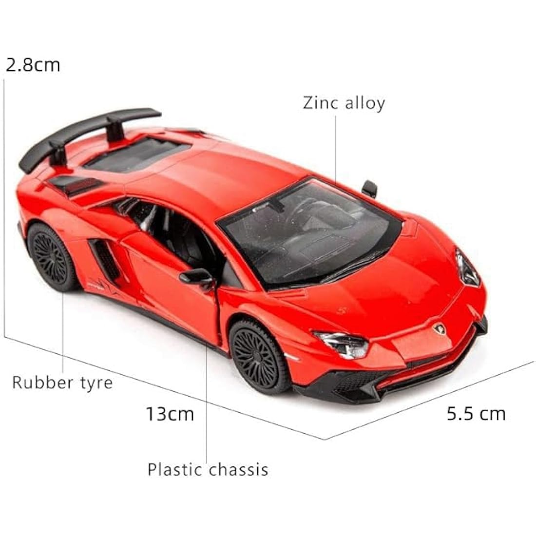 TGRCM-CZ Lamborghini Aventador LP770-4 1/36 Diecast Pull Back Car - Red