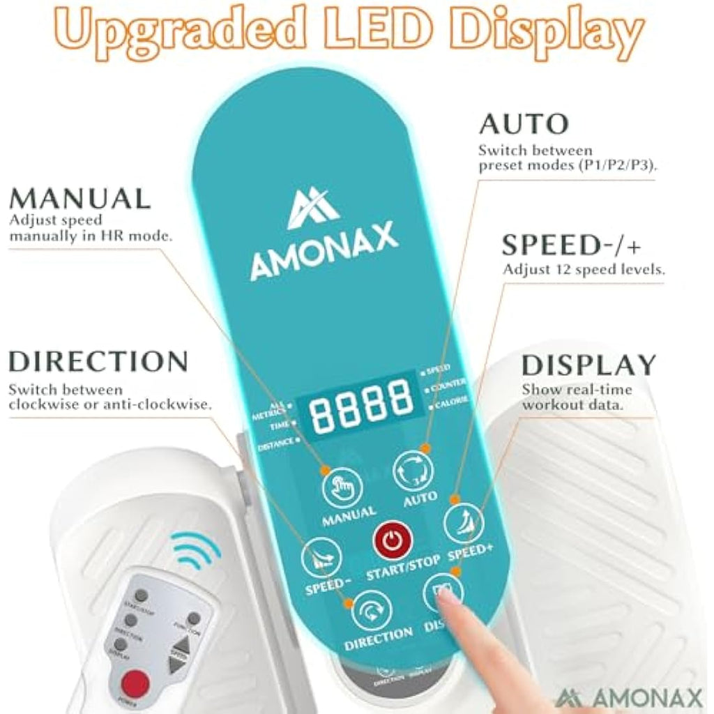 Amonax Electric Seated Pedal Exerciser – Under Desk Elliptical Machine