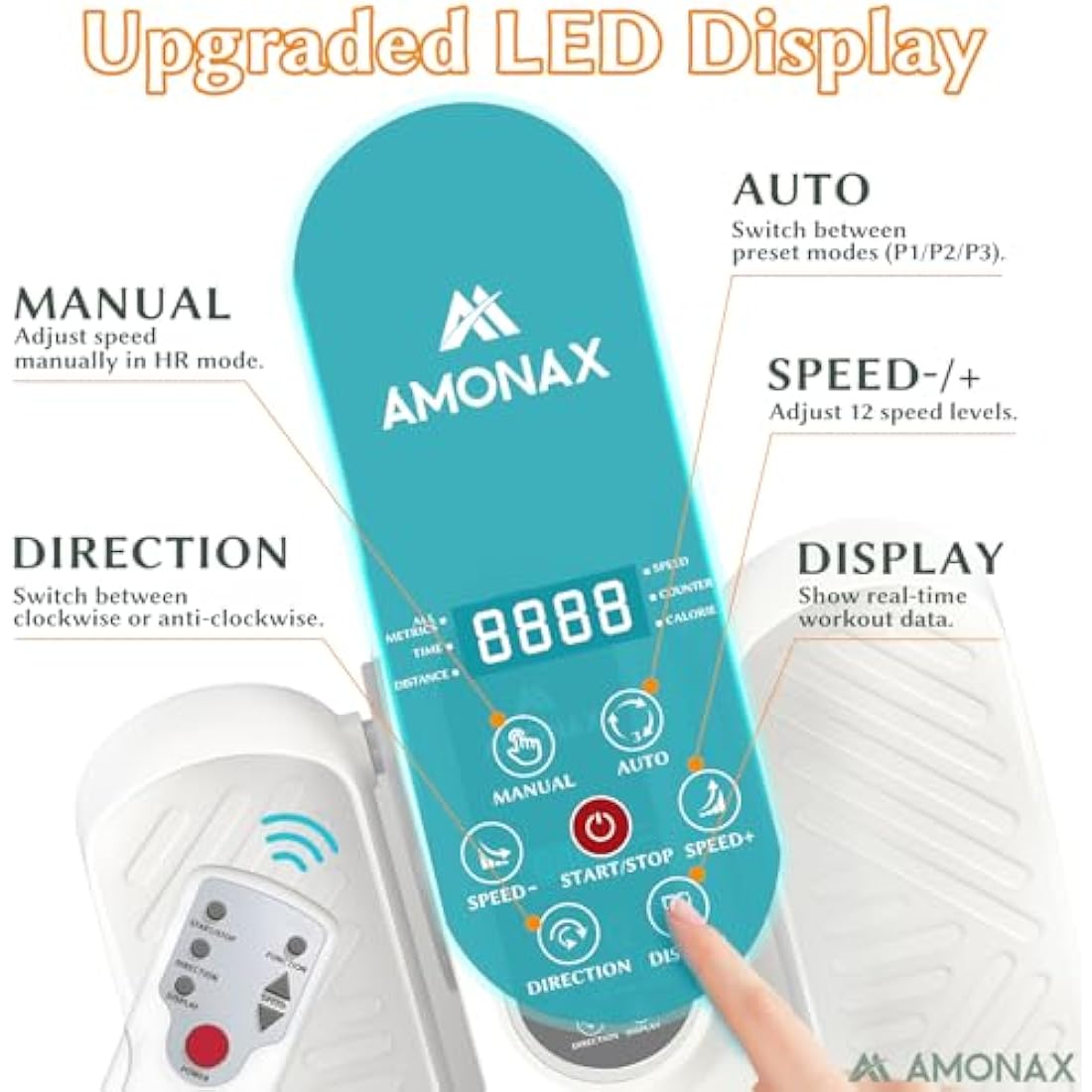 Amonax Electric Seated Pedal Exerciser – Under Desk Elliptical Machine
