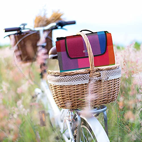 Relaxdays XXL Picnic Blanket – 200x200cm Waterproof Fleece Camping Mat