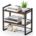 Wood Desktop Bookshelf – 2-Tier Office Desk Shelf Organizer
