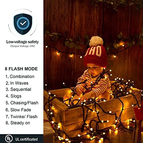 Avoalre LED Christmas String Lights | 10M 100LED Warm White IP44 Waterproof