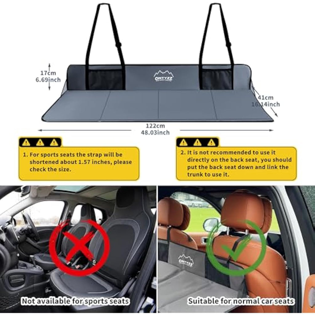 ONTYZZ Non-Inflatable Car Back Seat Extender | Foldable SUV Camping Mattress