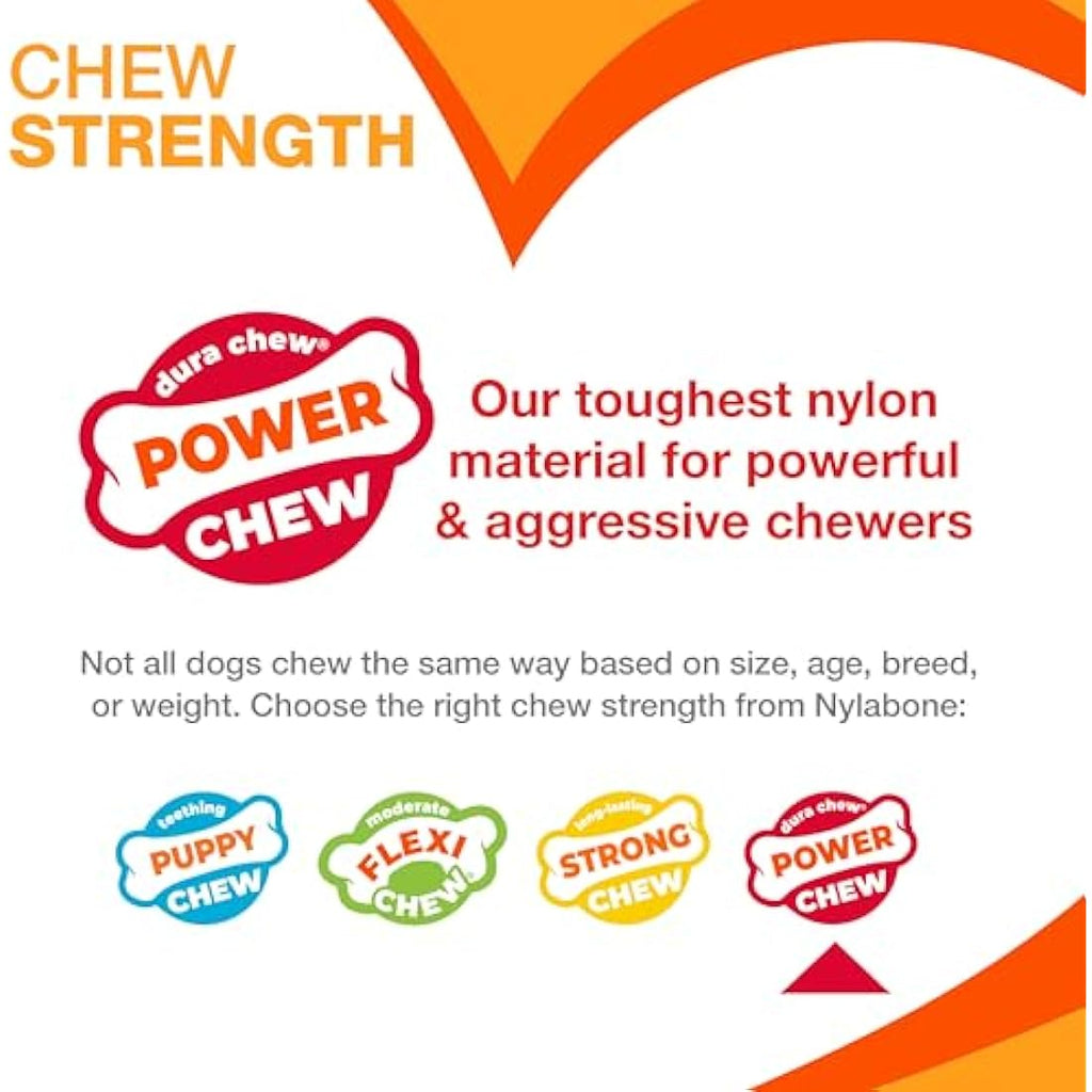 Nylabone Durable Dog Chew Toy – Beef Jerky Flavor Bone for Dogs Up to 16kg