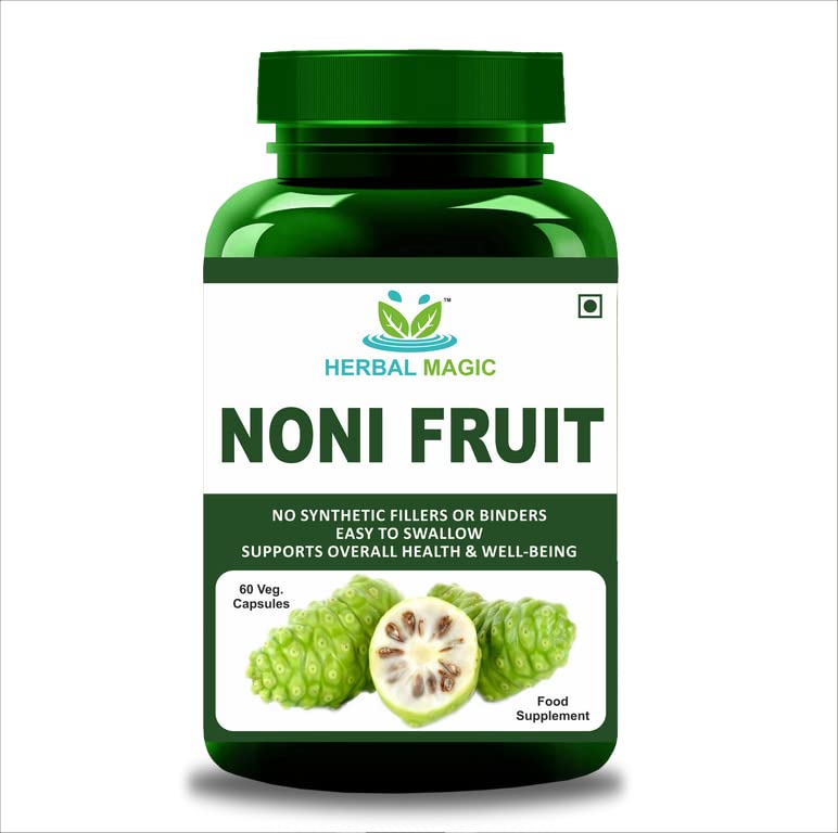 Herbal Magic Noni Fruit Capsules - 60 Count Pure Morinda Supplement