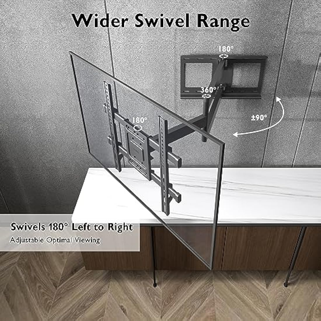 BONTEC Full Motion TV Wall Mount | 32-70 Inch | Extra Long 850mm Arm