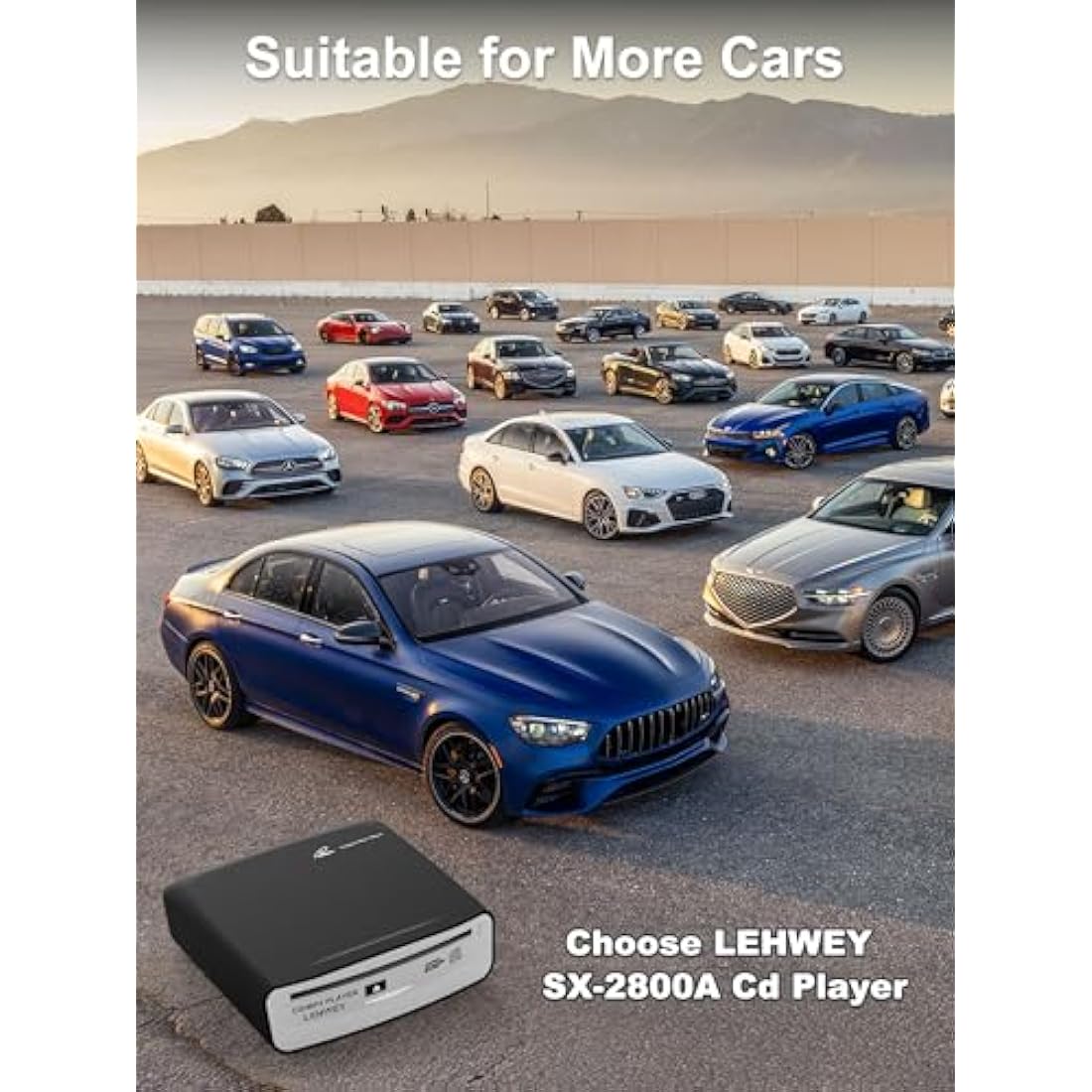 Lehwey External Car CD Player – Portable USB & AUX Audio with Anti-Skip