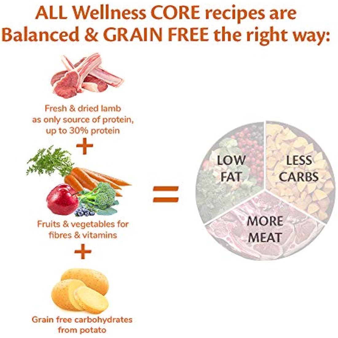 Wellness CORE Grain-Free Lamb Dry Dog Food - High Protein, 10kg