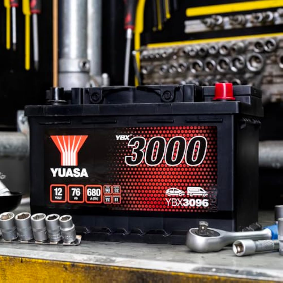 Yuasa YBX3096 Car Battery - 12V 76Ah 680CCA Sealed Maintenance Free