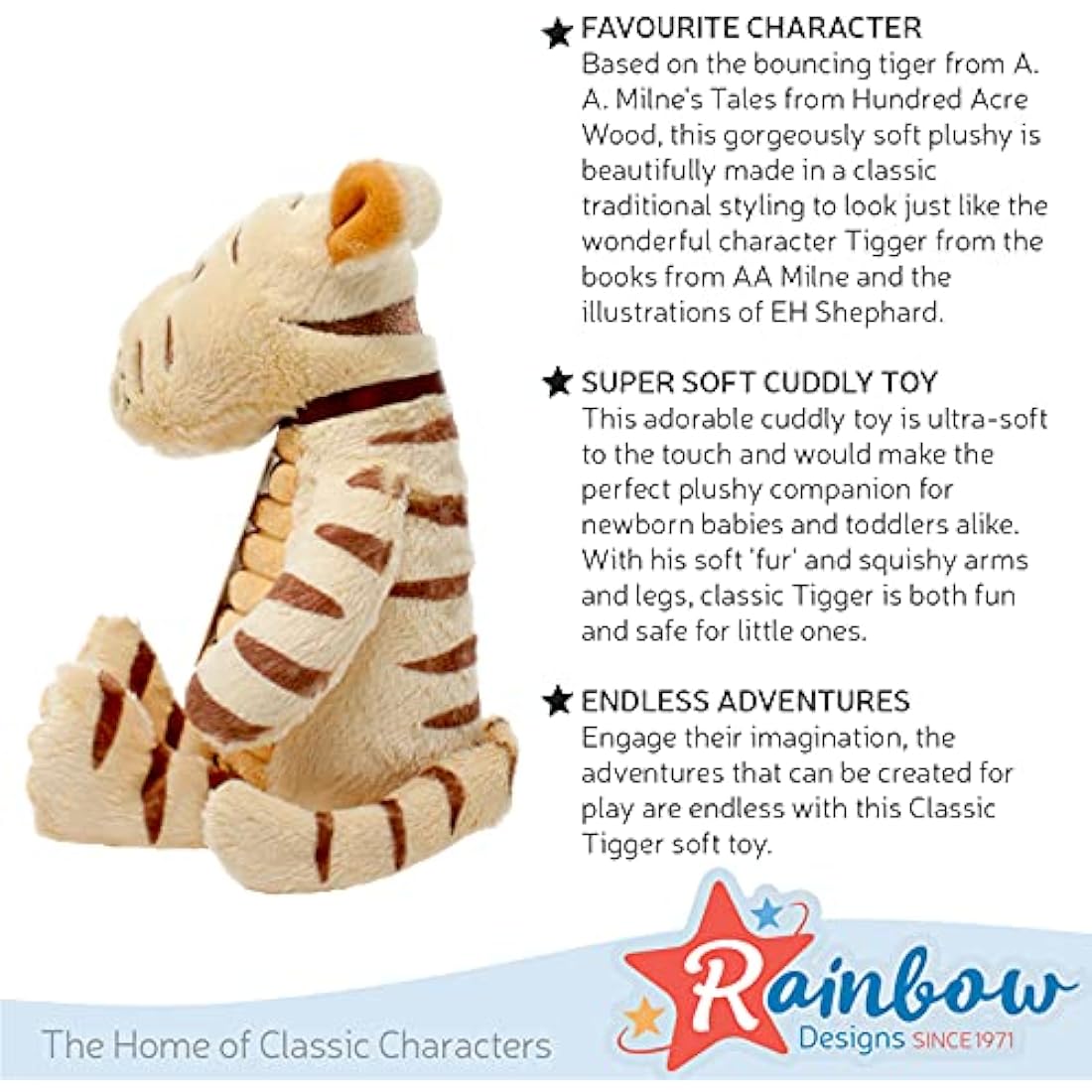 Rainbow Designs Winnie the Pooh Classic Tigger Soft Toy Plush - 12cm