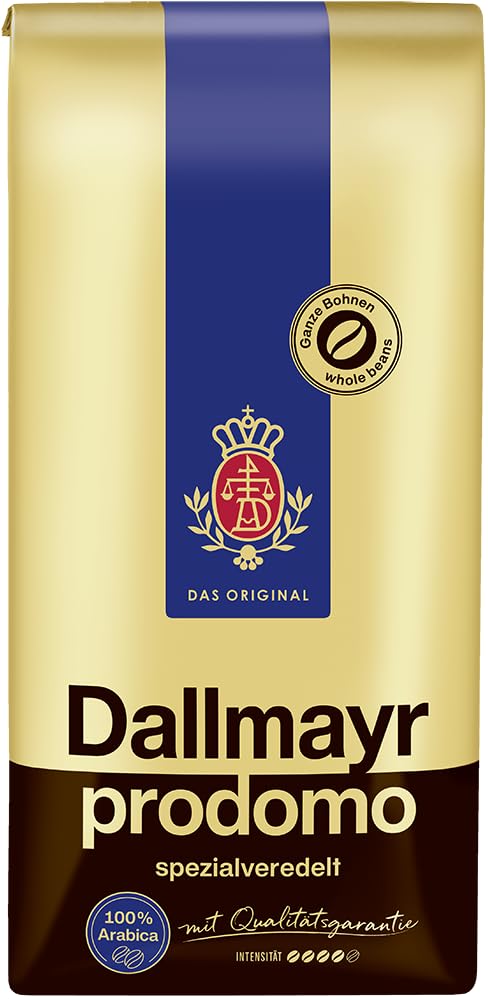 Dallmayr Prodomo Whole Bean German Coffee - 500g Arabica Beans (Pack of 2)