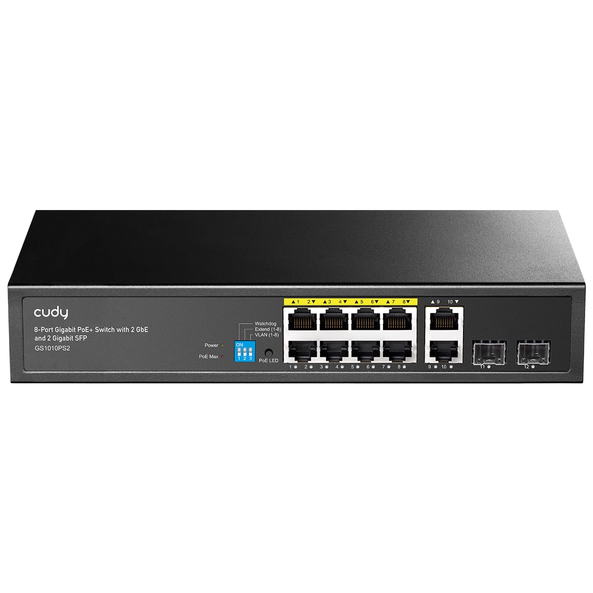 Cudy GS1010PS2 8-Port Gigabit PoE+ Switch | 120W, 2 SFP & 2 Uplink