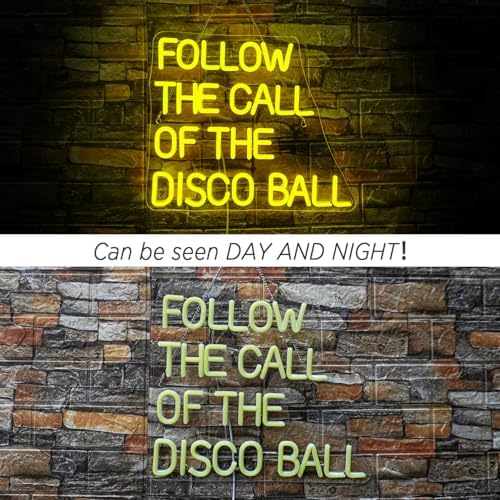 Ineonlife Follow the Call of the Disco Ball Neon Sign | Dimmable LED