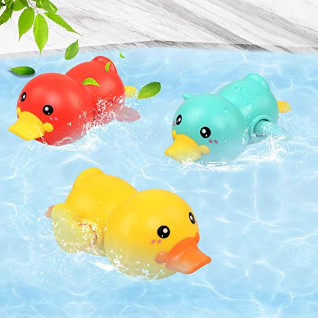 BelleStyle Wind Up Duck Bath Toys - 3 Pack Floating Water Toys for Toddlers