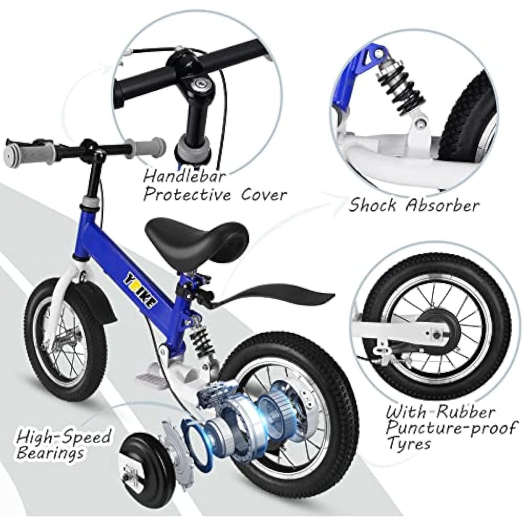 Jolof Store 2-in-1 Kids Balance Bike with Pedals and Brakes
