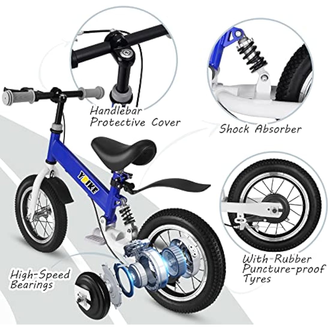 Jolof Store 2-in-1 Kids Balance Bike with Pedals and Brakes