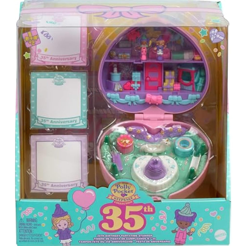 Polly Pocket 35th Anniversary Partytime Stamper Collector Compact Set