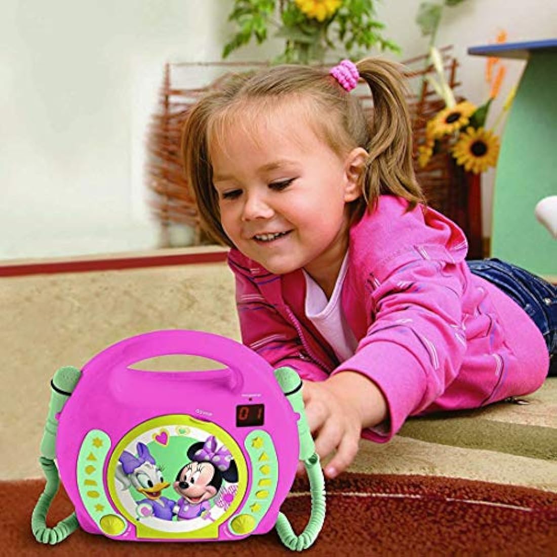 Lexibook Disney Minnie Mouse Portable CD Player with Karaoke Microphones