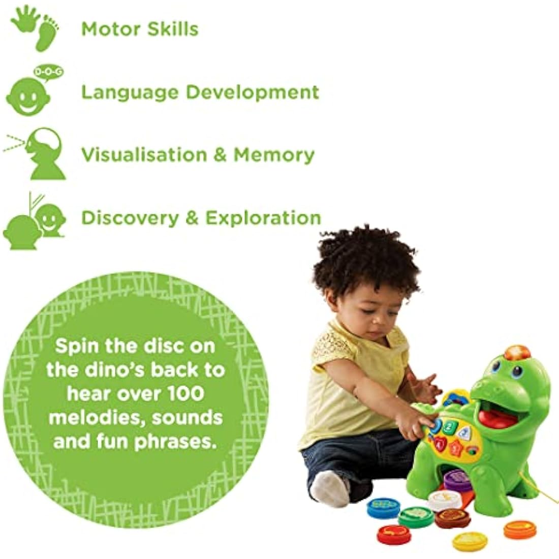 VTech Feed Me Dino – Interactive Musical Educational Toy for Toddlers