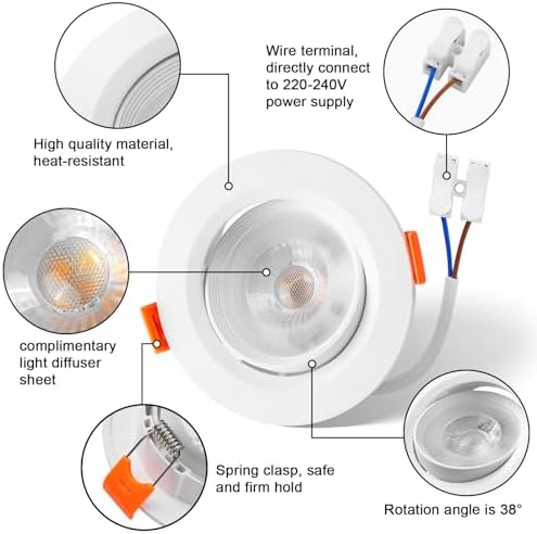 Jolof Store Ultra Slim LED Downlights | 5W 6000K Cool White | 20 Pack