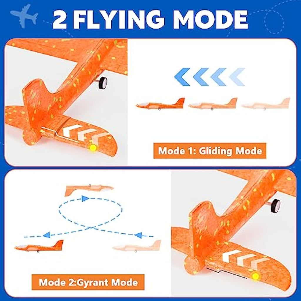 Airplane Launcher Toy | 3 Pack LED Foam Glider Planes