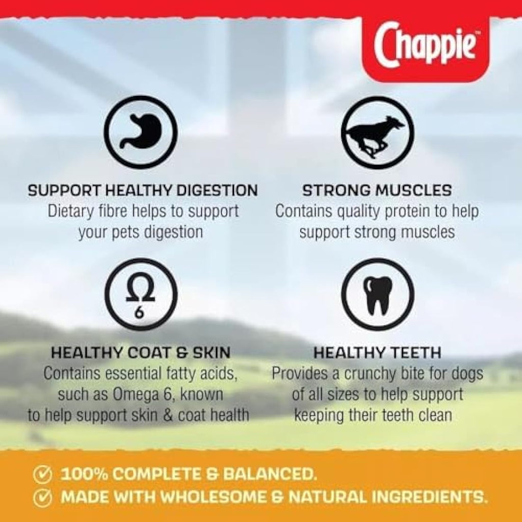 Chappie Complete Original Dog Food - Low Fat Wholegrain Kibble - 15 kg