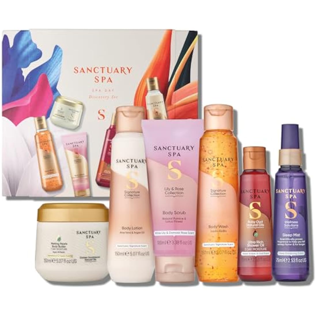 Sanctuary Spa Day Discovery Gift Set | 6-Piece Vegan Body Care Kit