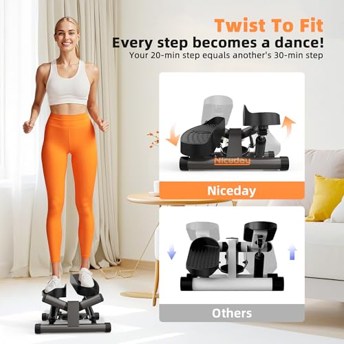 Niceday Twist Stepper with Resistance Bands - Mini Home Exercise Machine