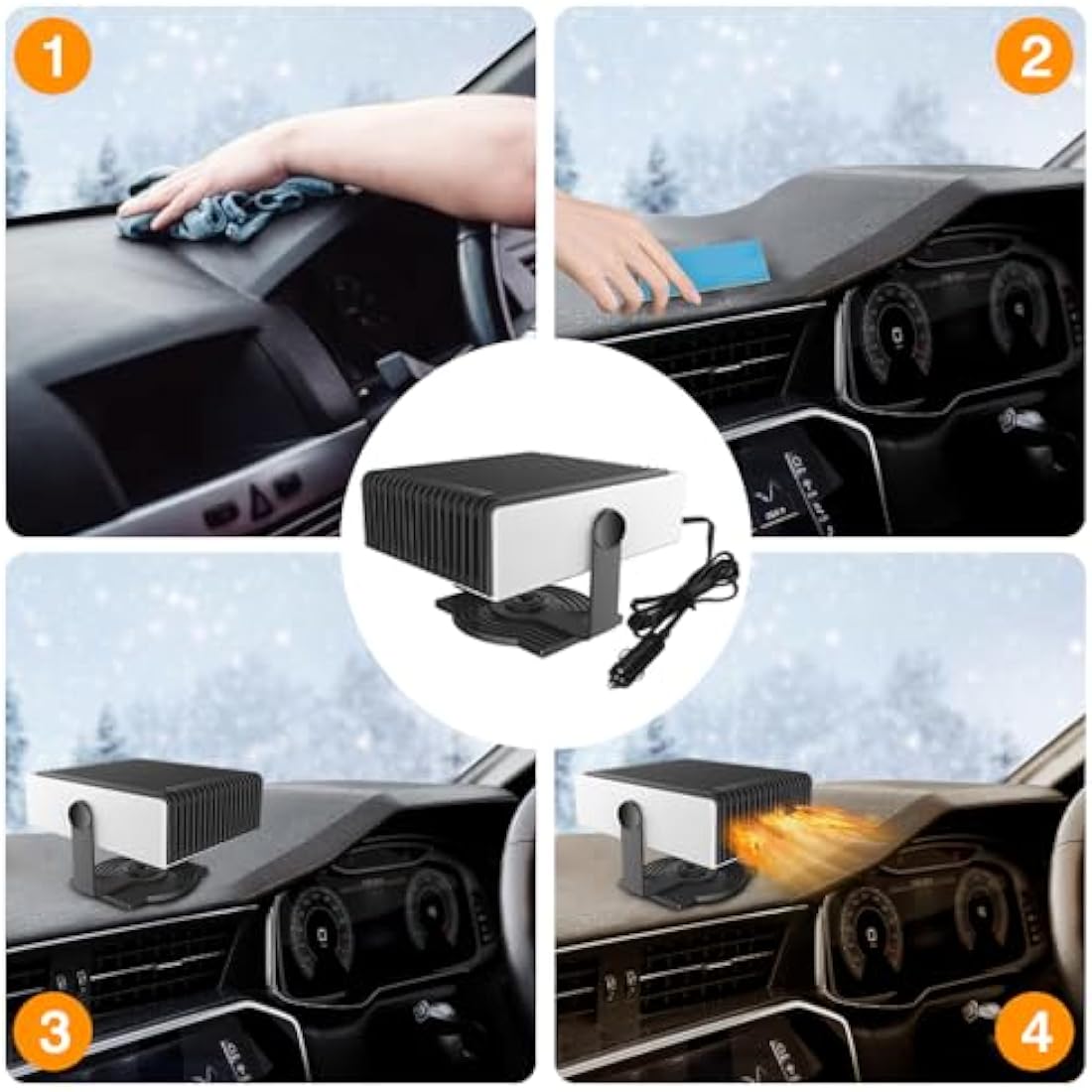 Baceyong 12V 150W Car Heater | Portable Windscreen Defogger & Fan