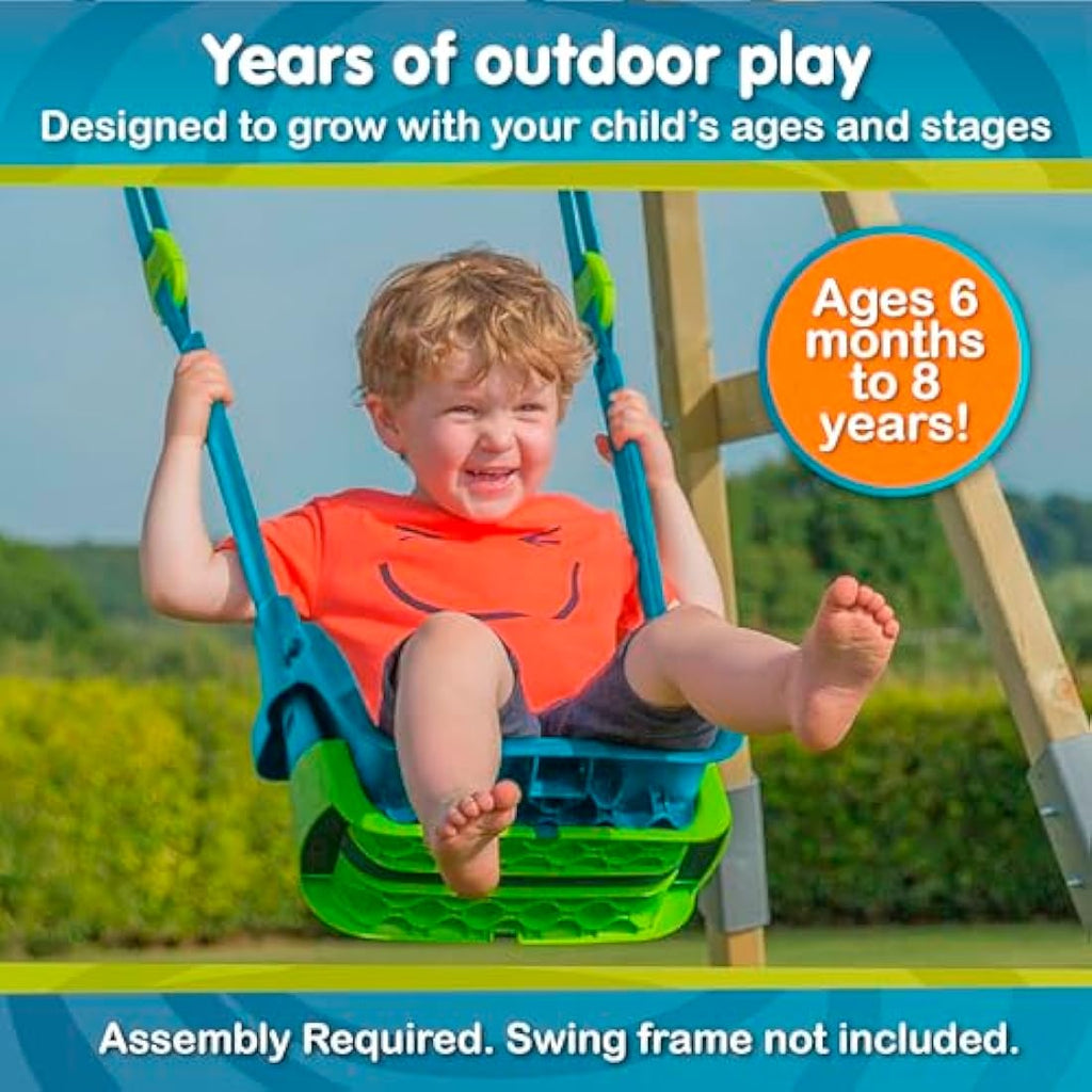 TP Toys Quadpod 4-in-1 Growable Baby to Toddler Swing Seat - Green