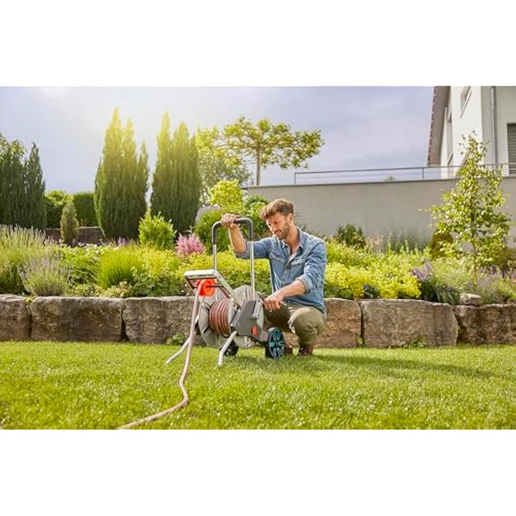 Gardena CleverRoll M Easy Metal Hose Trolley Set with 25m Hose