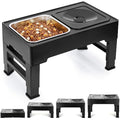 PETTOM Raised Dog Bowl | 4 Height Adjustable Elevated Stainless Steel Feeder