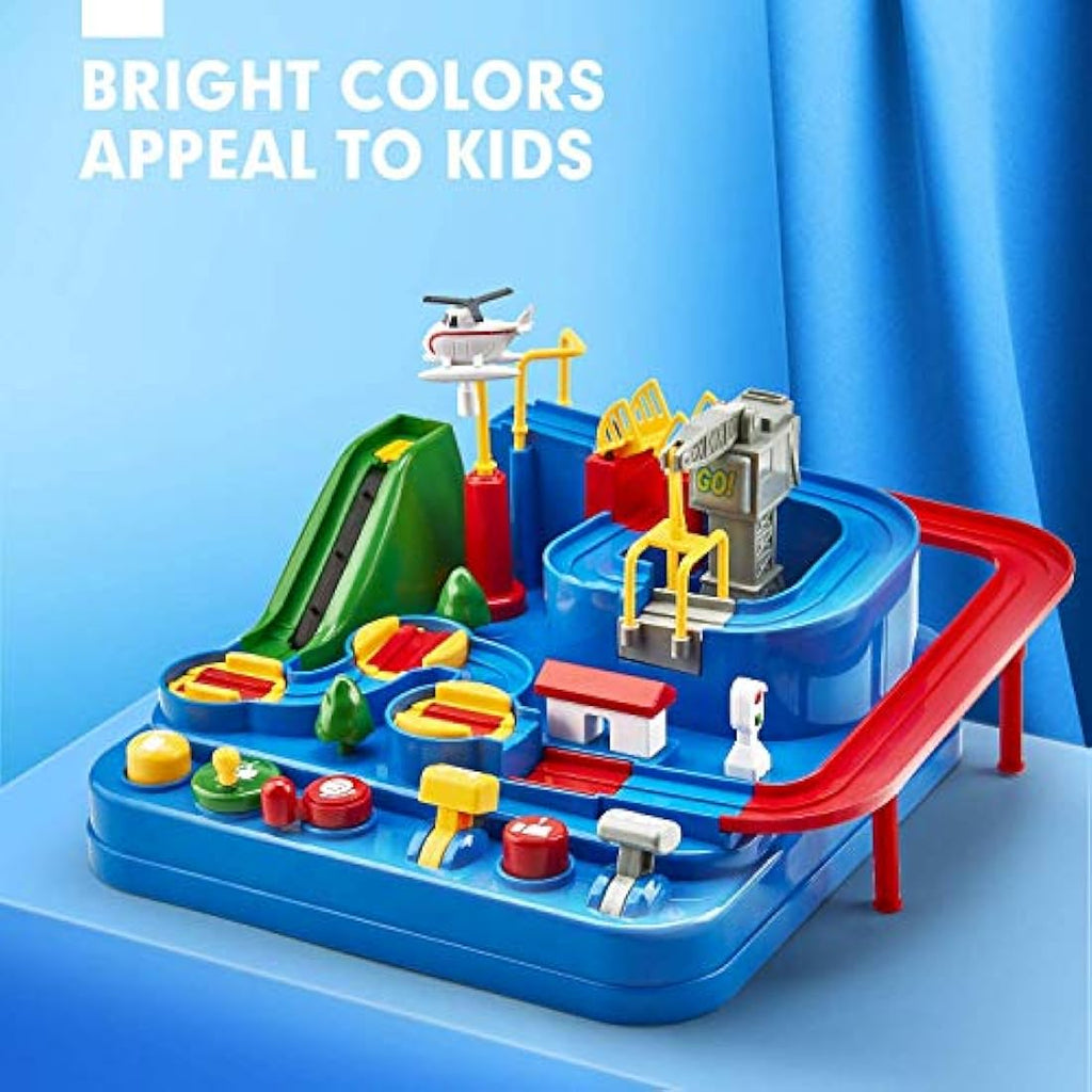 hahaland Kids Car Race Track – Large Montessori Educational Toy Playset