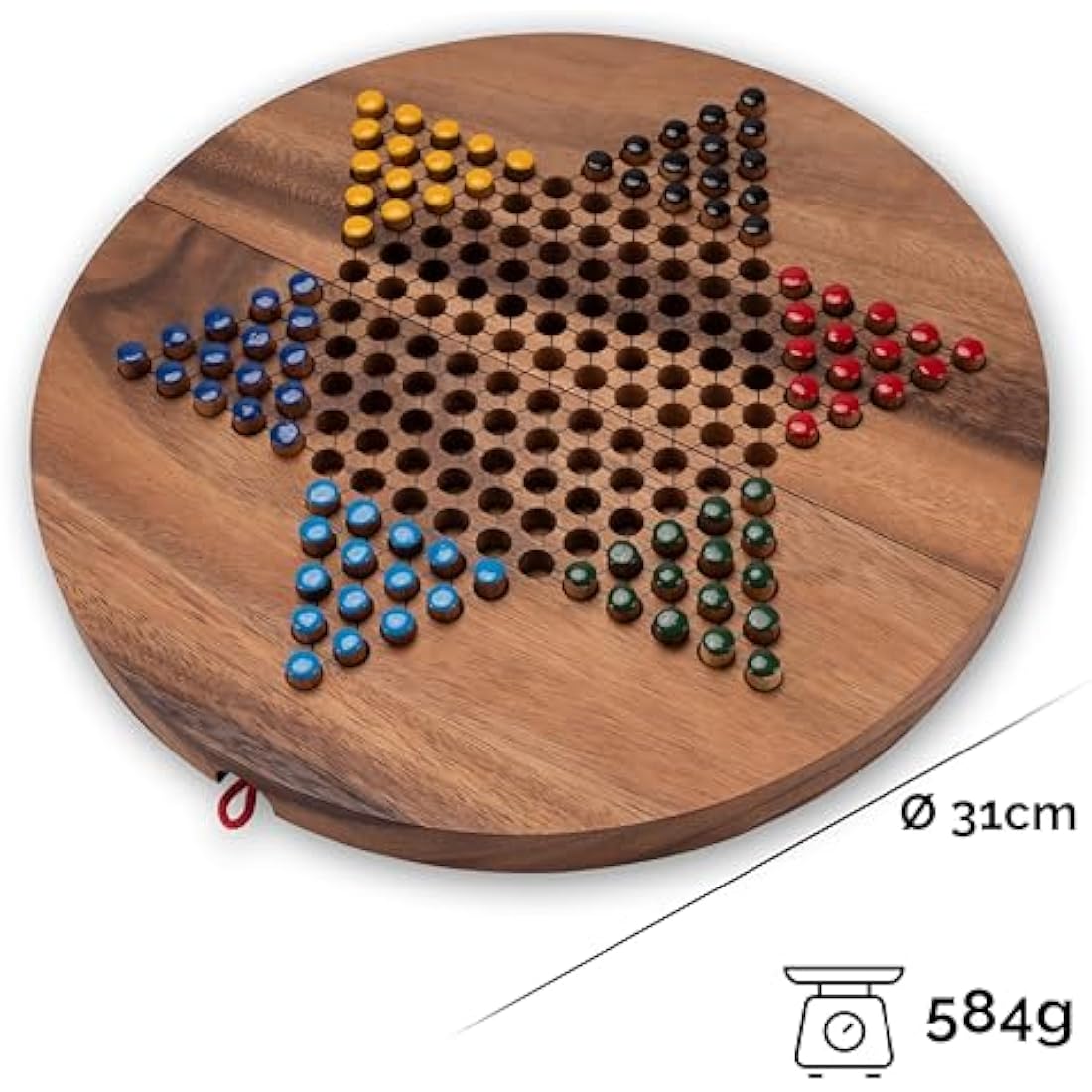 Stern Halma – Klappbares Chinese Checkers aus Samena-Holz