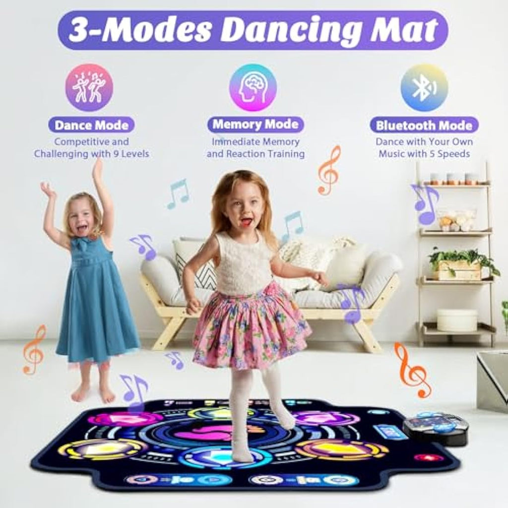 KIZJORYA Bluetooth Dance Mat for Kids - Electronic Light-up Dance Pad