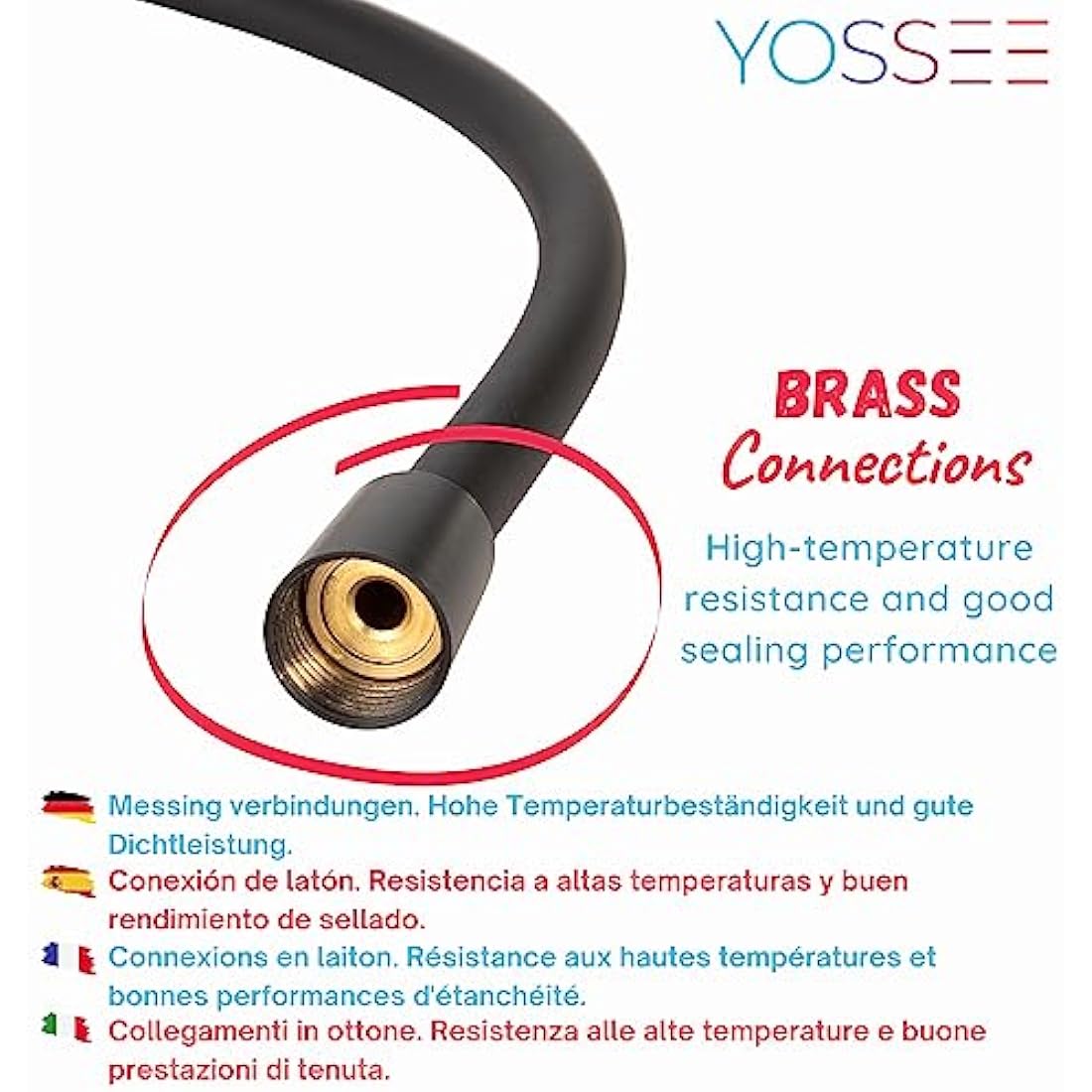 YOSSEE 1.5M PVC Shower Hose | Matt Black Anti-Twist Flexible Replacement