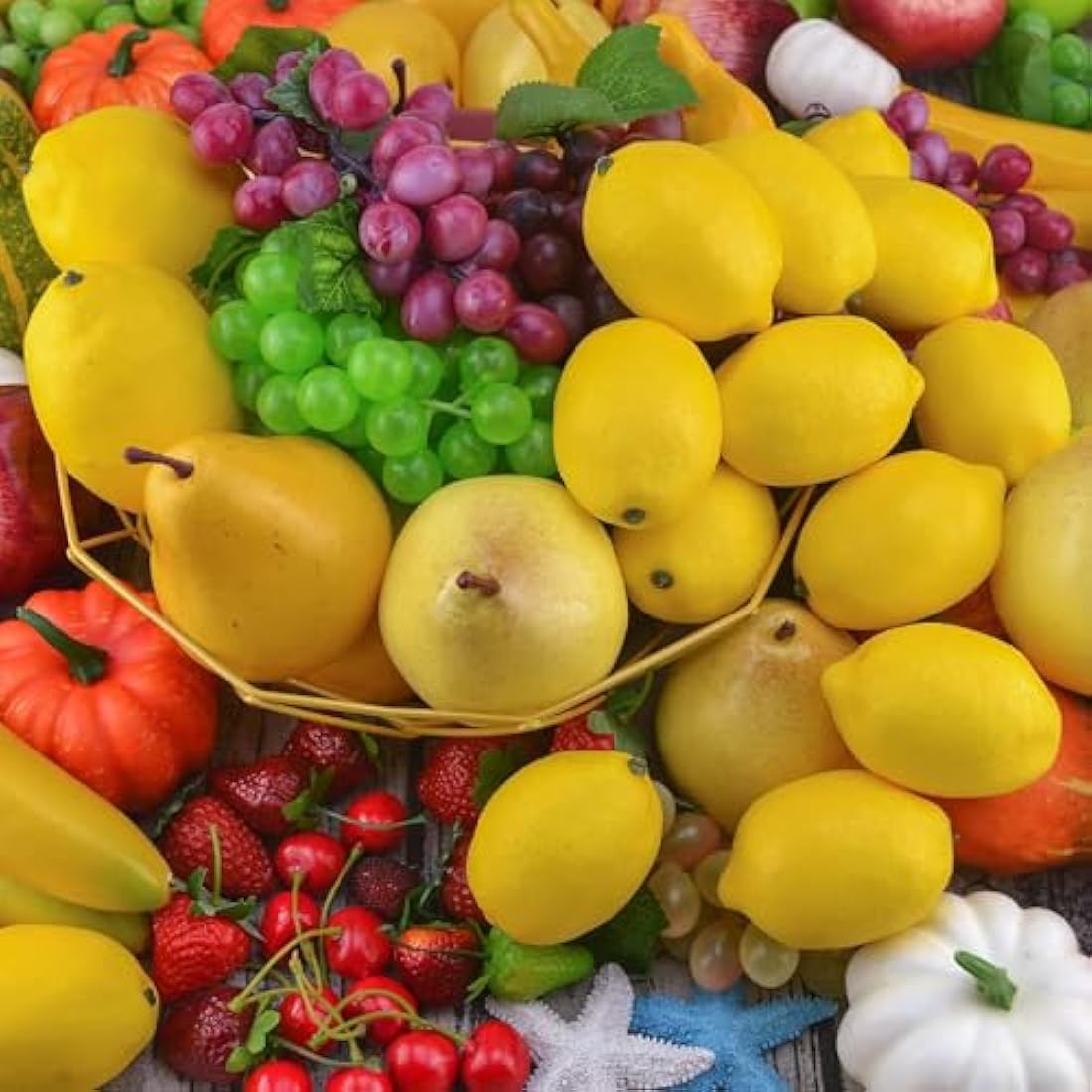 JEDFORE Artificial Lemons – 12pcs Lifelike Fake Fruit for Home Decor