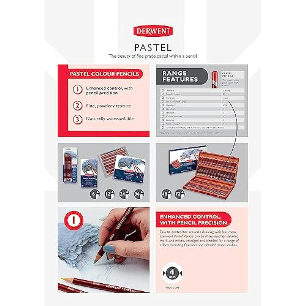 Derwent Pastel Collection Sampler Kit – 24 Piece Professional Art Set