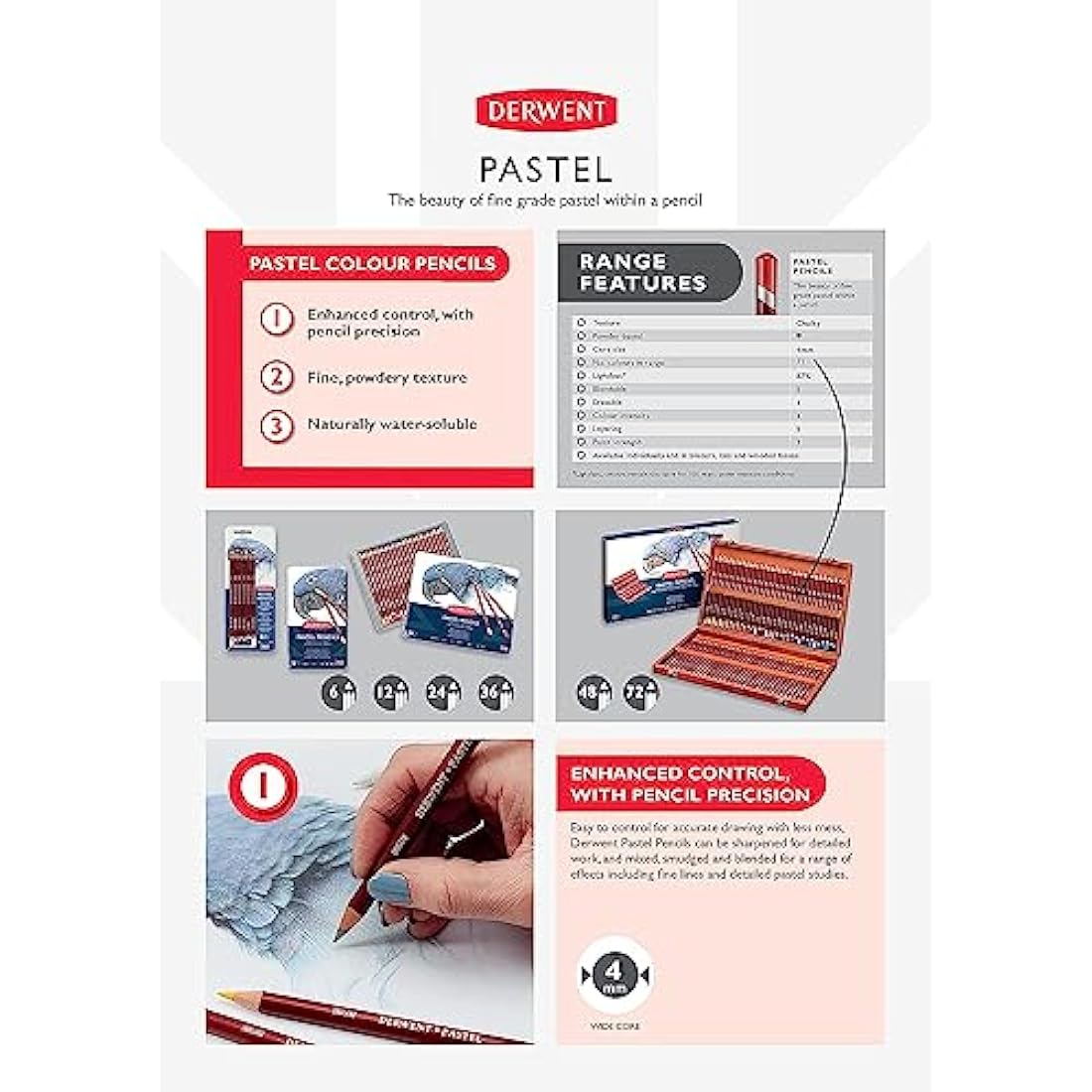 Derwent Pastel Collection Sampler Kit – 24 Piece Professional Art Set
