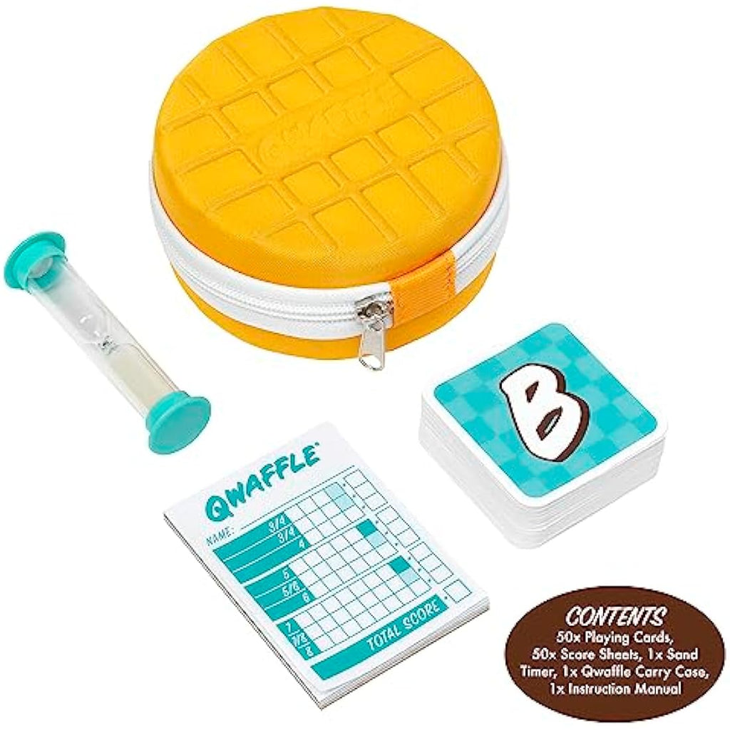 Ideal Qwaffle Word Game – Family Board Game for Travel and Parties