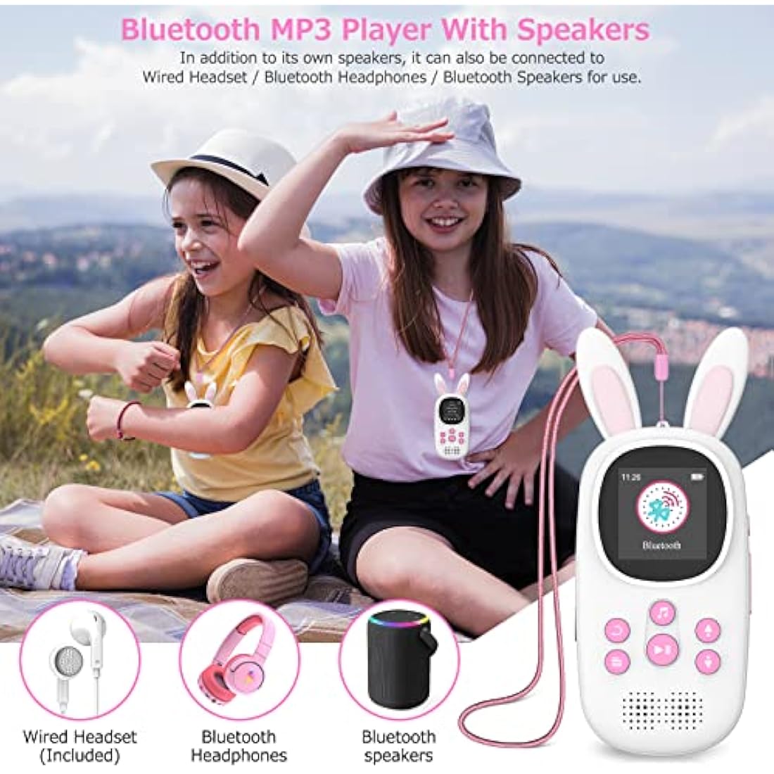 Bunny Kids MP3 Player with Bluetooth 5.0 and Speaker
