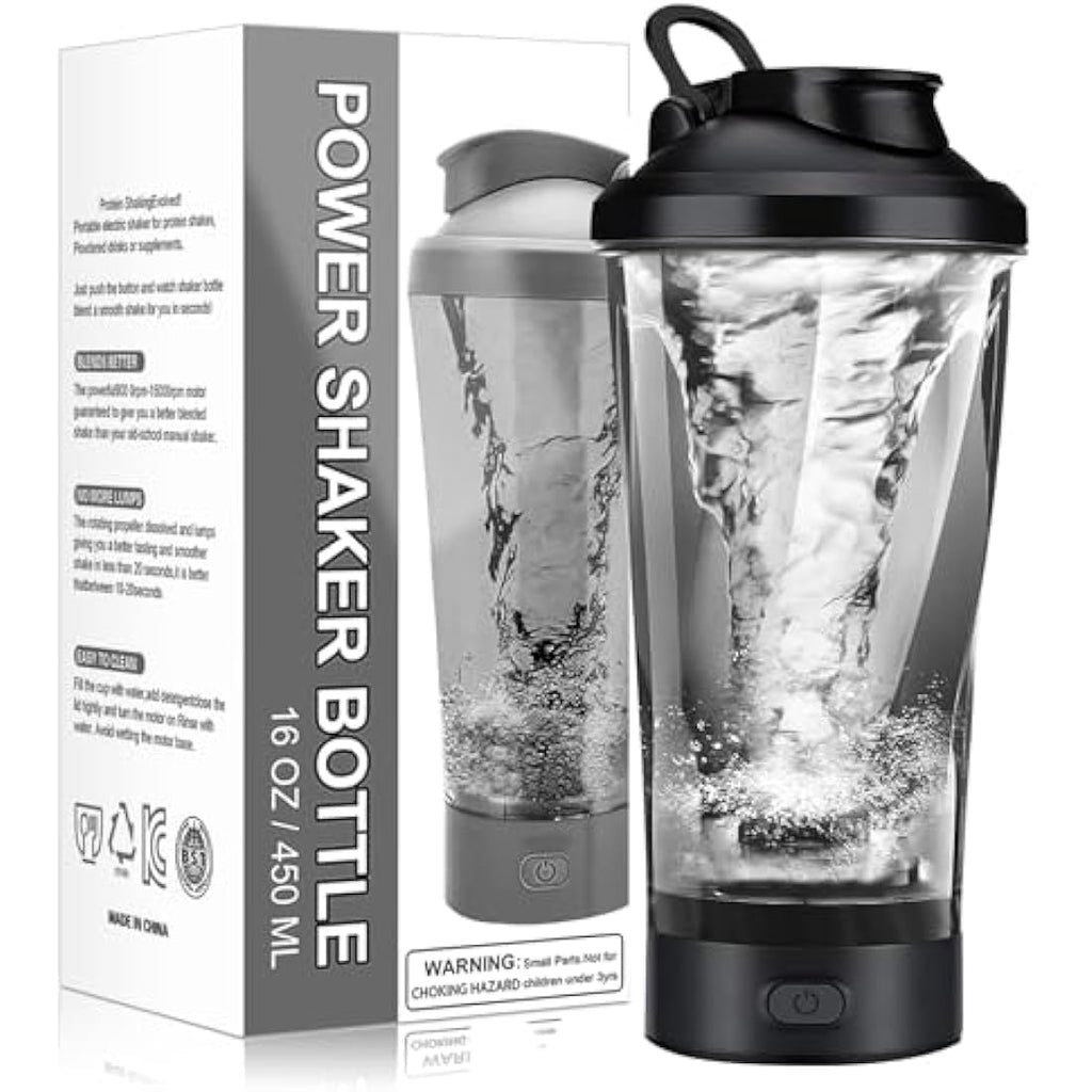 Electric Protein Shaker Bottle – 16oz Rechargeable Vortex Mixer