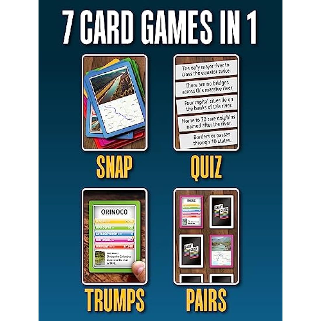 Rivers Smart Cards | 7-in-1 Educational Travel Card Game