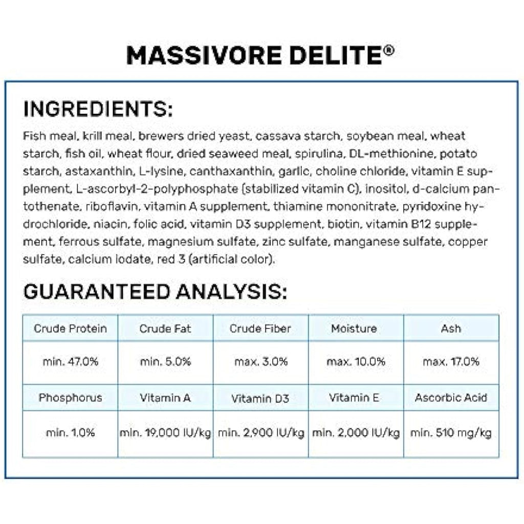 Hikari Massivore Delite Carnivorous Fish Food - 13.4 oz Pellets