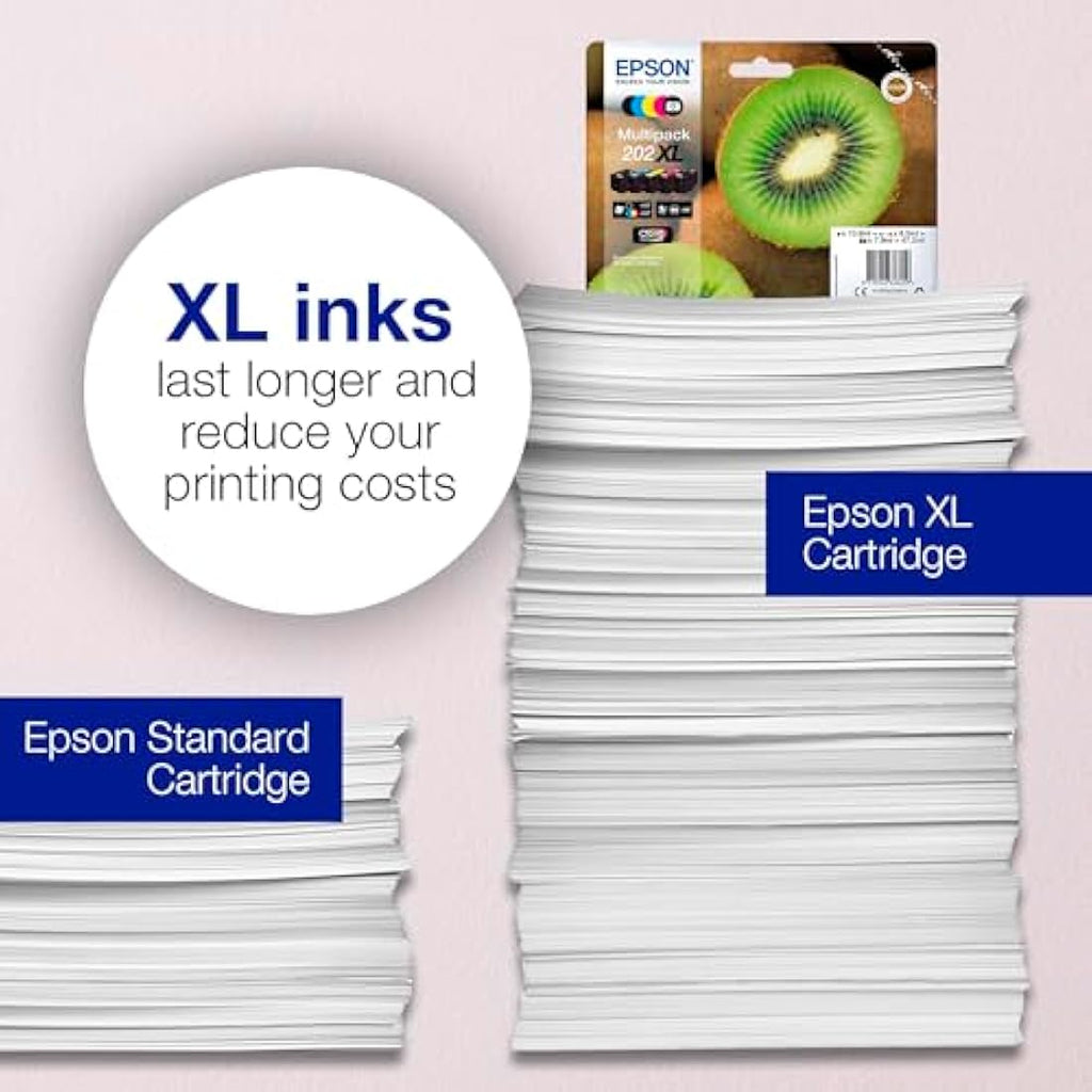 Epson 202 Kiwi Ink Cartridges | 5-Color Multipack for XP-6000