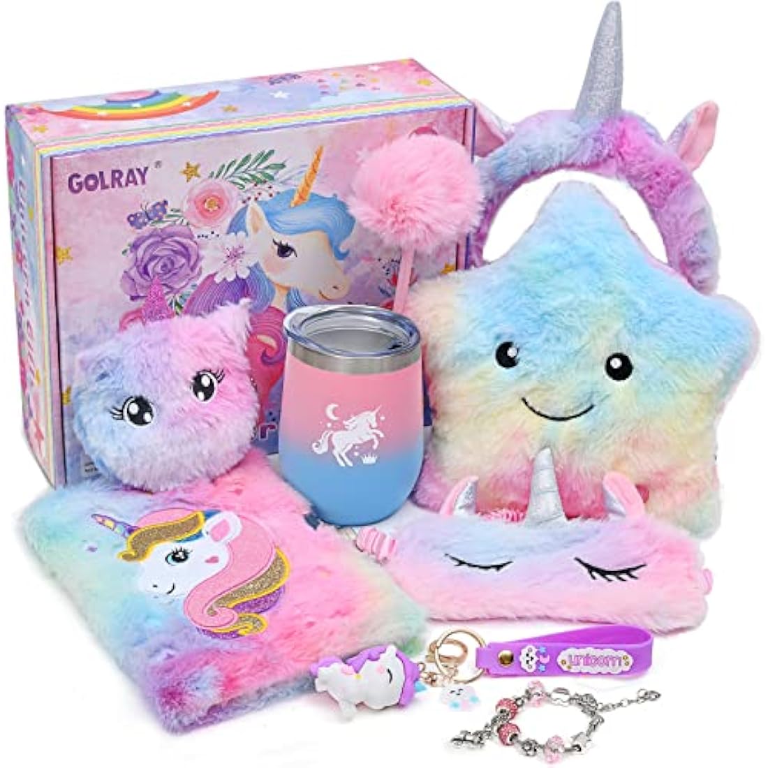 Latocos Unicorn Gift Set for Girls – Light Up Pillow & Plush Diary Kit