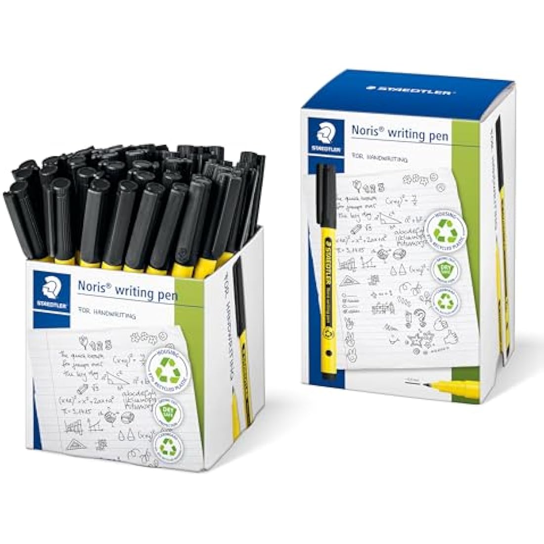 Staedtler Noris Handwriting Pens - Black Ink, Bulk Tub of 50 Pens