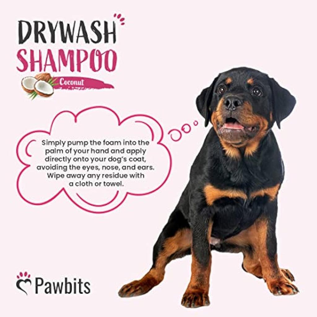Pawbits Drywash Dog Shampoo – 3-in-1 Waterless Coconut Foam (2.5L)