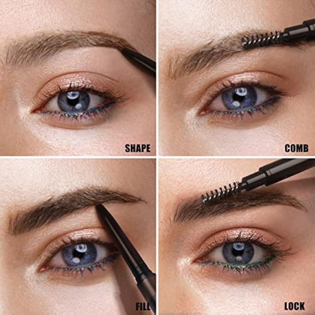 Waterproof Eyebrow Pencil – Long-Lasting Slim Brow Pen, Black