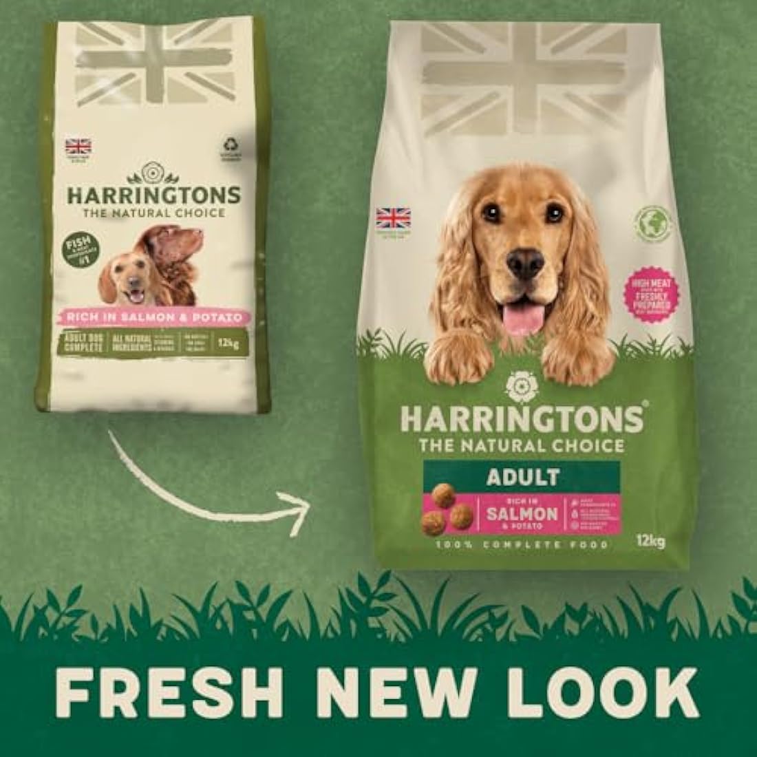 Harringtons Salmon & Potato Dry Adult Dog Food - Natural Ingredients 12kg